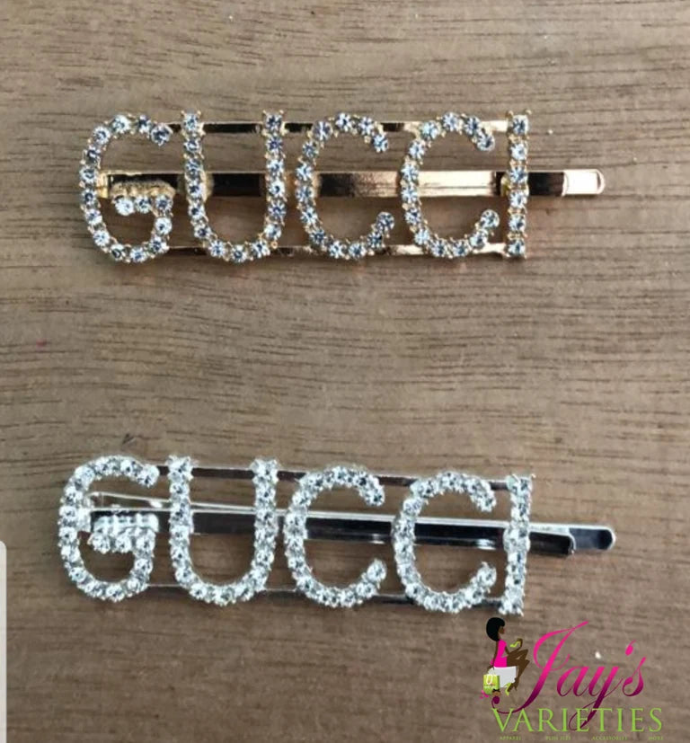 G Rhinestone Hair Clips
