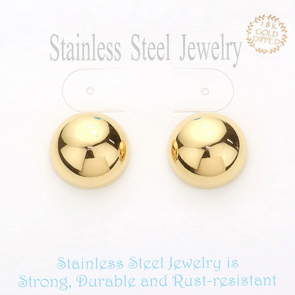 Gold Dome Stainless Steel Earrings