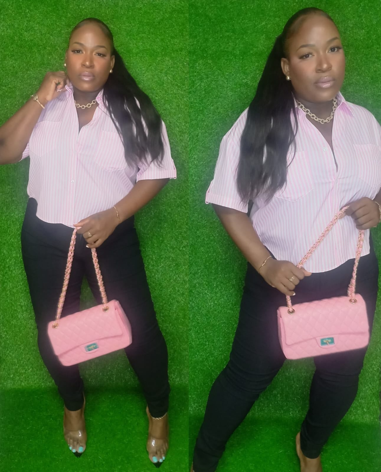 Easy Flow Stripe Button Down