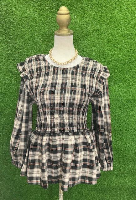 Rosalie Plaid Smocked Top