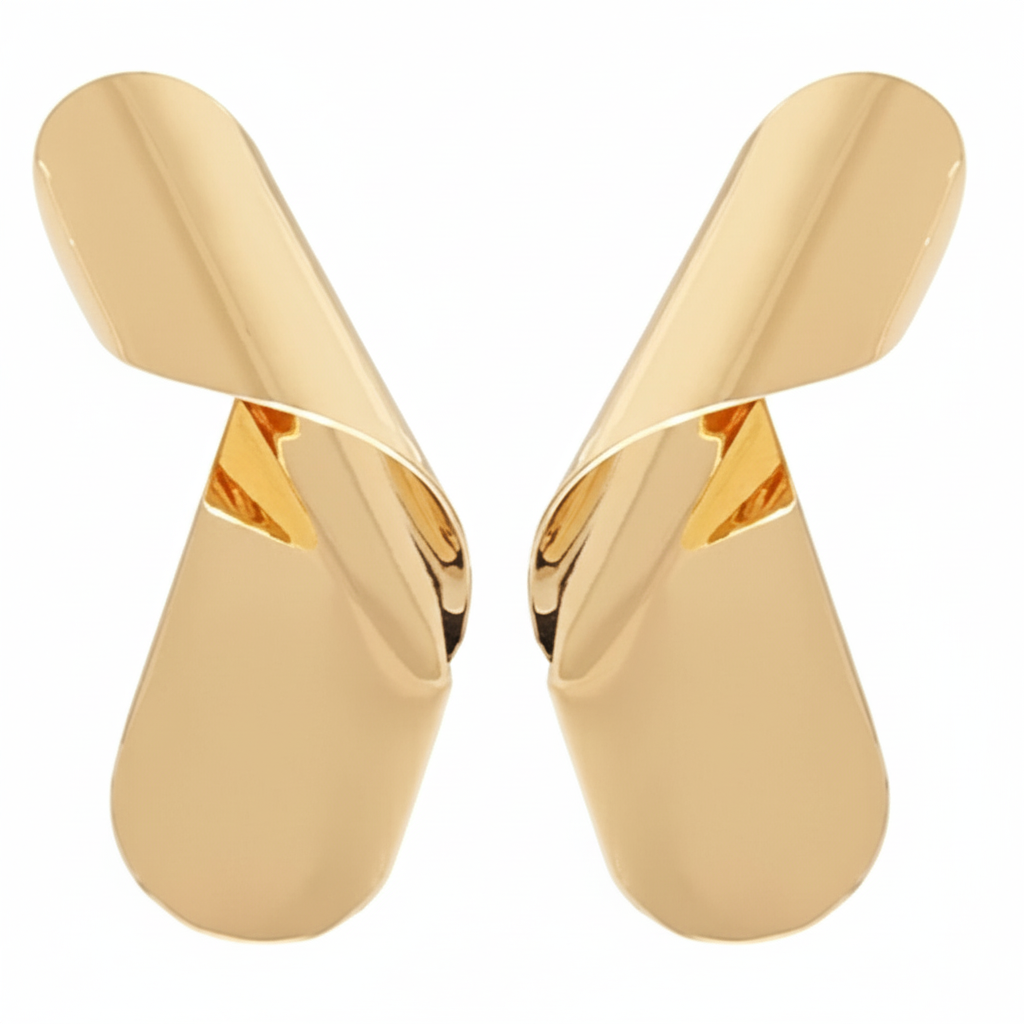 Golden Ribbon Earring