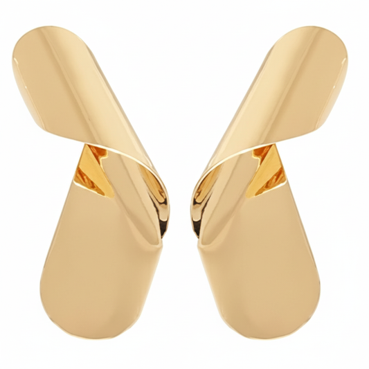 Golden Ribbon Earring