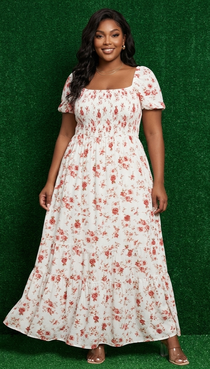 English-rose Smocked Maxi
