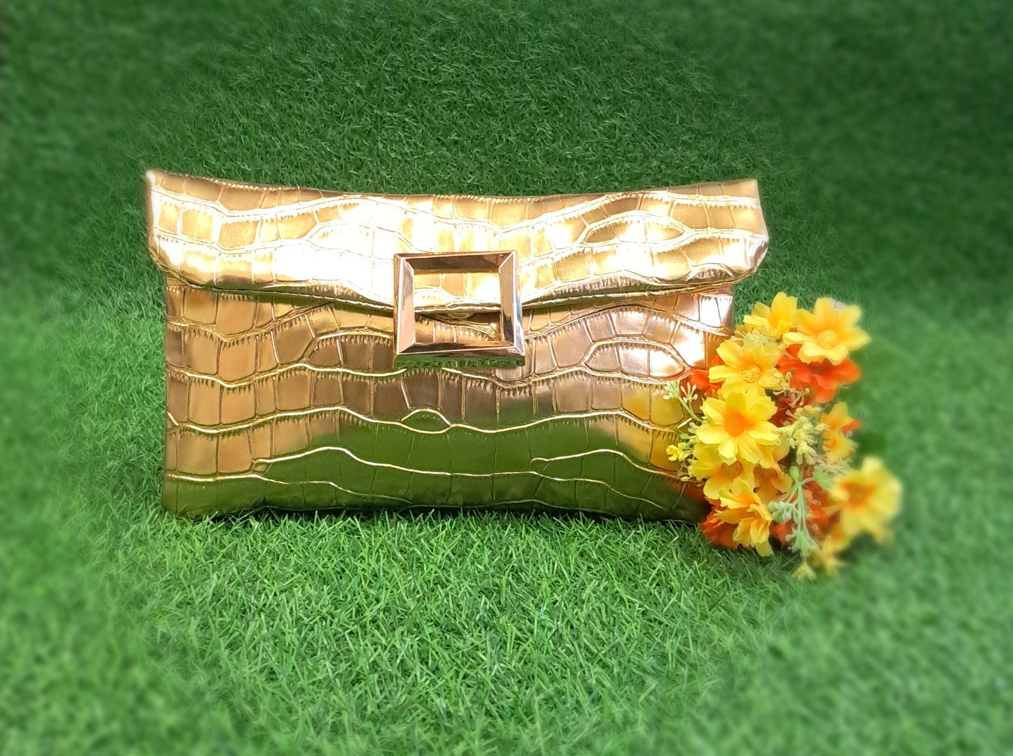 Croc Charm Clutch