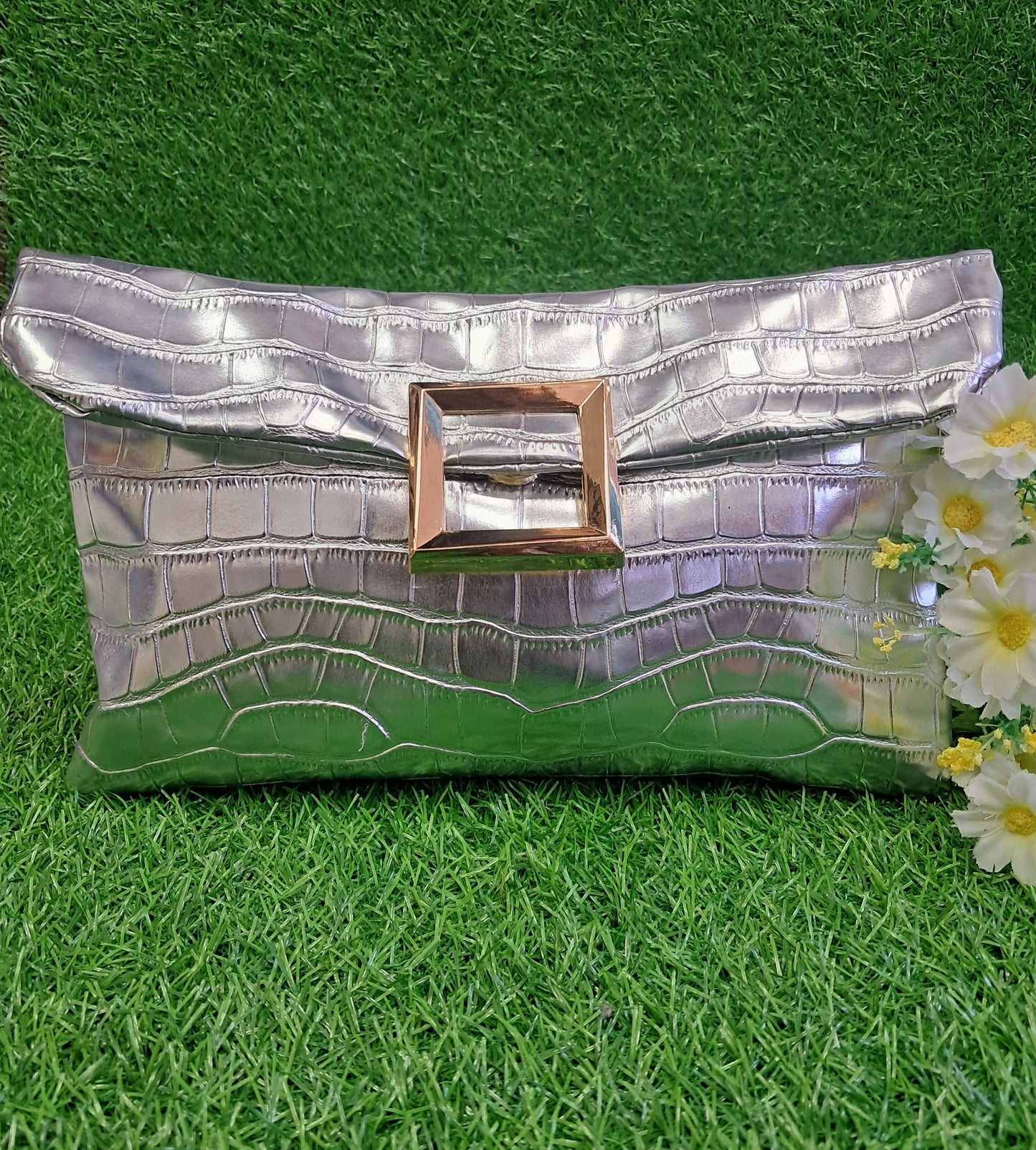 Croc Charm Clutch
