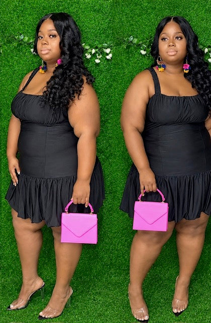 Midnight Bloom Bubble Dress