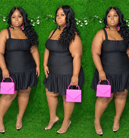 Midnight Bloom Bubble Dress