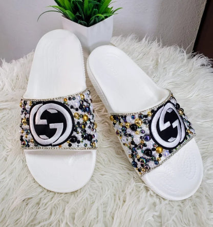 Embellished Crocs Slides