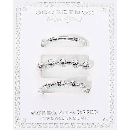 Assorted Three Band Gold Dipped Ring Set
