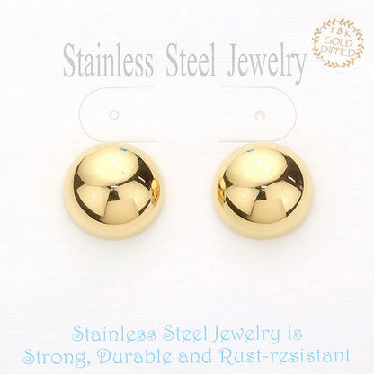 Gold Dome Stainless Steel  Earrings
