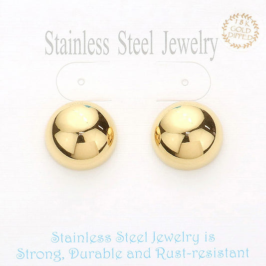 Gold Dome Stainless Steel  Earrings