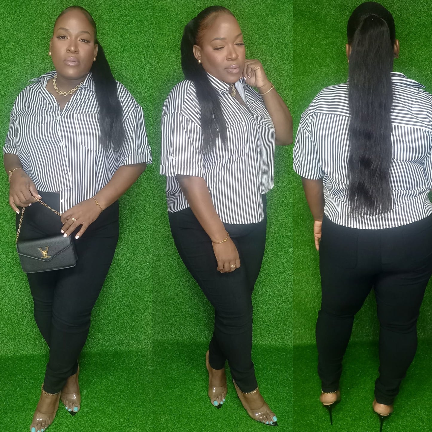 Easy Flow Stripe Button Down