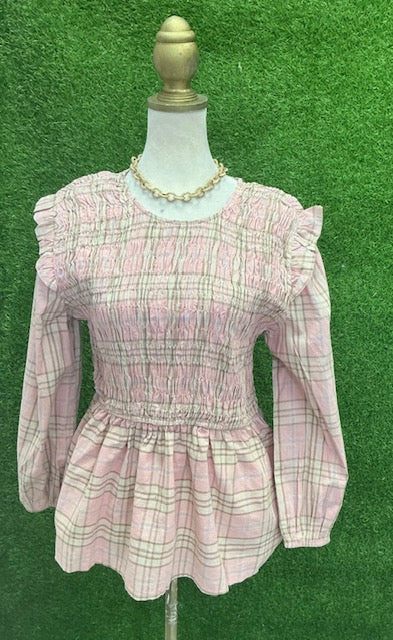 Rosalie Plaid Smocked Top