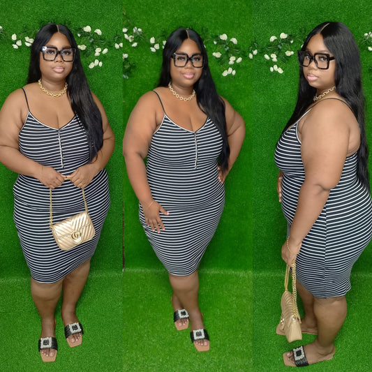 All You Need Striped Mini Dress