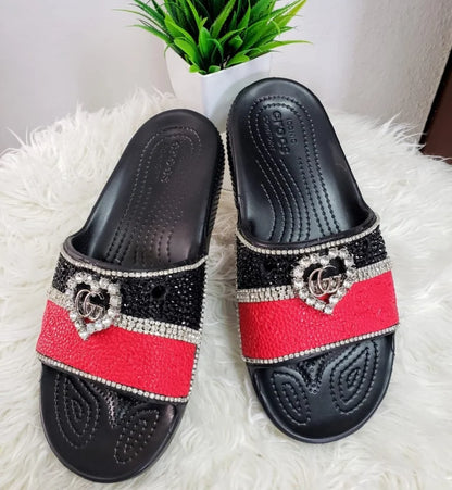 Embellished Crocs Slides